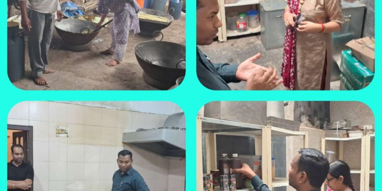 मीट प्रोडक्ट सिंक में गन्दे पानी में रखा पाया जाने पर महुआ वन एवं सेल्वा रिजॉर्ट का खाद्य लाइसेंस निलंबित