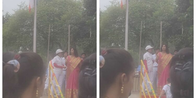 कटनी डीएव्ही एसीसी पब्लिक स्कूल की प्रिंसिपल मैडम ने फहरा दिया उल्टा झंडा