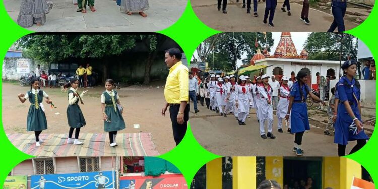 आन बान और शान से लहराया तिरंगा,,बच्चो ने निकाली प्रभात फेरी,,,