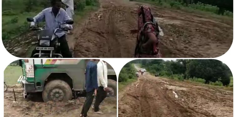 *दल-दल बन गई सड़क, हर दिन राहगीर हो रहे हादसे का शिकार, सौंसर के कांग्रेस-भाजपा नेता नहीं कर पाए समाधान*