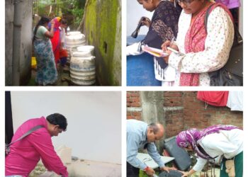 *जिले में डेंगू की रोकथाम व नियंत्रण के लिये शहरी आशा, एएनएम, मलेरिया* *कर्मचारी के 11 दल द्वारा 733 घरों में किया गया लार्वा सर्वे*