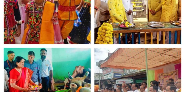 सांसद एवं विधायकगणों ने मंदिरों में आयोजित जन्‍माष्‍टमी कार्यक्रम में निभाई सहभागिता,सांसद एवं विधायकों ने गौशालाओं में पहुंचकर गौउ को ग्रास खिलाकर की पूजा अर्चना….