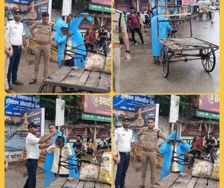 ट्राफिक पुलिस का सराहनीय कार्य, आसहाय मजदूर भाइयो की बरसाती भेट कर खुशी की वजह बने ट्राफिक थाना प्रभारी राहुल पांडे