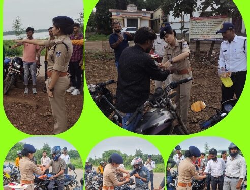 *यातायात चौकी प्रभारी ने रक्षाबंधन पर राखी बांध कर लिया यातायात नियमों का पालन करने का वचन*