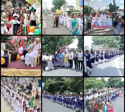 *शासन के निर्देशानुसार महापौर जगत बहादुर सिंह ’’अन्नू’’ एवं निगमायुक्त प्रीति यादव के मार्गदर्शन में निगम विद्यालयों के द्वारा आयोजित की गई तिरंगा यात्राएॅं* *नगर निगम कन्या विद्यालय गोविंदगंज में निकाली गई* *देशभक्ति जोश के साथ आयोजित की गई तिरंगा रैली*