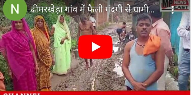 गांव में फैली गंदगी से ग्रामीण हो रहे बीमार प्रशासन नही दे रहा ध्यान देखे VIDEO