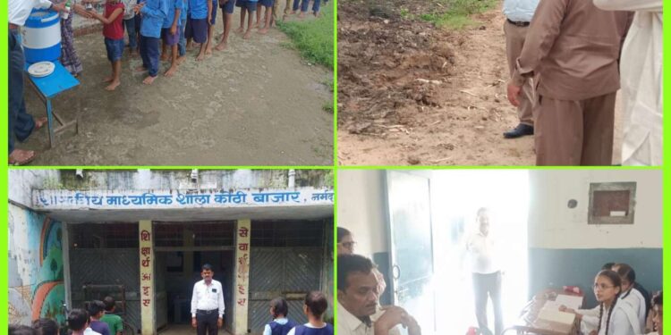कलेक्‍टर के निर्देश पर विभिन्‍न अधिकारियों ने स्‍कूलों, आंगनबाड़ी,उपस्‍वास्‍थ केन्‍द्र एवं ग्राम पंचायतों का किया निरीक्षण