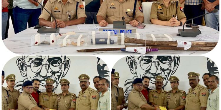थाना ठठिया व जनपदीय पुलिस की संयुक्त टीम द्वारा ग्राम फतुआपुर व ग्राम बस्ता में डकैती की घटना का सफल अनावरण करते हुए