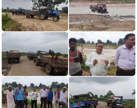 10 रुपए के नोट मे दे रहे 4 हजार रुपए की रेत का पिट-पास,रेत माफिया बगैर अनुमति जंगल की नदी से निकाल रहे रेत