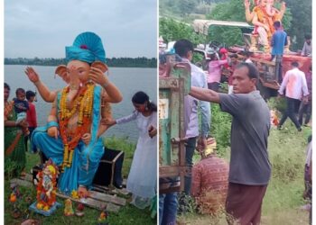 *ग्राम खमरा मे भजन संध्या कार्यक्रम हुआ समपन्न*. *श्री गणेश भगवान को ढोल बाजे एवं डीजे के साथ शांति पूर्वक अंतिम विदाई दी गई*