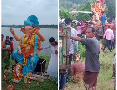 *ग्राम खमरा मे भजन संध्या कार्यक्रम हुआ समपन्न*. *श्री गणेश भगवान को ढोल बाजे एवं डीजे के साथ शांति पूर्वक अंतिम विदाई दी गई*