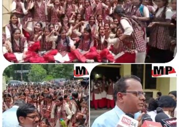 सरोजिनी नायडू कन्या विद्यालय की बालिकाओं ने स्कूल प्रबंधन के खिलाफ धरना-प्रदर्शन कर नारेबाजी की, छात्राओं ने लेट होने पर साफ-सफाई करवाने और धूप में खड़ा करने का लगाया आरोप, प्रदर्शन के दौरान बेहोश हुई छात्राएं VIDEO