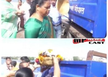 गणेश विसर्जन के बाद महापौर मालती राय ने घाट का किया निरीक्षण, व्यवस्थाओं का जायजा लिया और खुद सफाई की