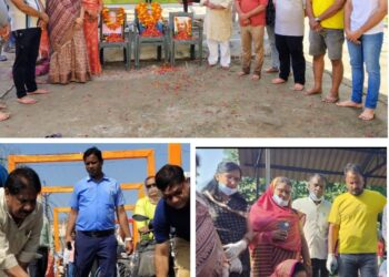 वरिष्ठ पत्रकार एवं पर्यावरण विद् स्व अनिल यादव दाऊ की पुण्य स्मृति में श्मशान में सफाई करने पहुंचे अनिल दाऊ फाउंडेशन के सदस्यगण