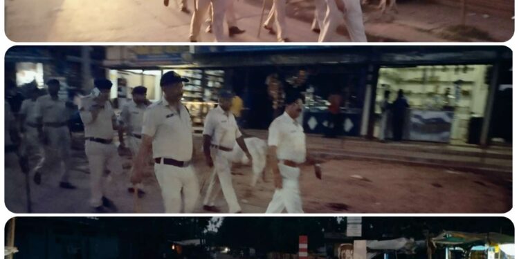 नवरात्रि के चलते ,शक्ति पर पुलिस, रोजाना कर रहे फ्लैग मार्च,,