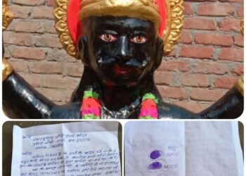 शनि देव की मूर्ति को लेकर विवाद शुरू बीती रात ब्रह्मदेव मंदिर के पास से मूर्ति हुई चोरी थाने में पीड़ित ने दी तहरीर