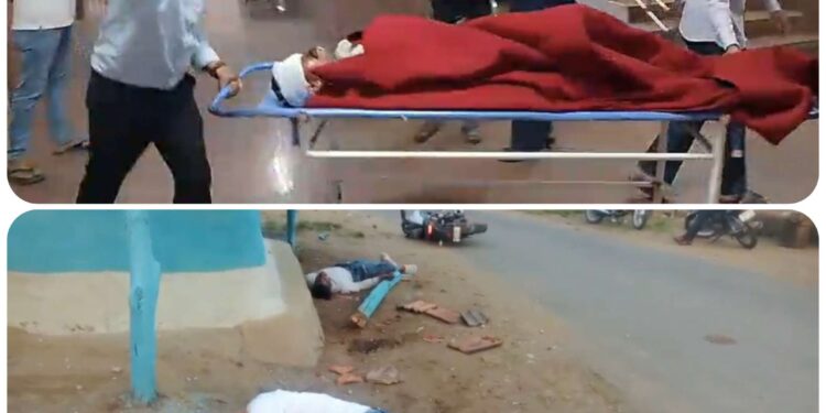 तेज रफ्तार बाइक चालक बाइक अनियंत्रित होने से बाकी ग्राम के पास घर पर लगे लोहे के खंभे से टकराया एक युवक की हुई मौत वहीं आर्मी ऑफिसर हुआ गंभीर रूप से घायल**घायल आर्मी ऑफिसर को नहीं मिली 108 एंबुलेंस तड़पता रहा आर्मी ऑफिसर*