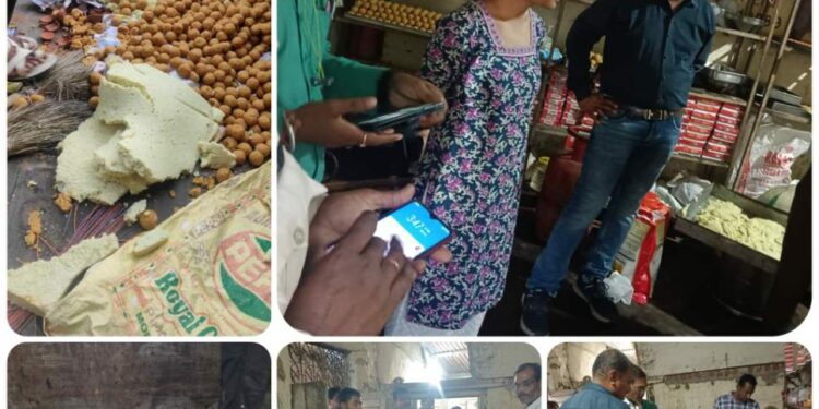पिपरिया एसडीएम अनीशा श्रीवास्तव के नेतृत्व में त्यौहारों को दृष्टिगत रखते हुये खाद्य सुरक्षा विभाग एवं राजस्व विभाग के संयुक्त दल द्वारा विभिन्न खाद्य प्रतिष्ठानों की जाँच कर नमूने लिये गये..