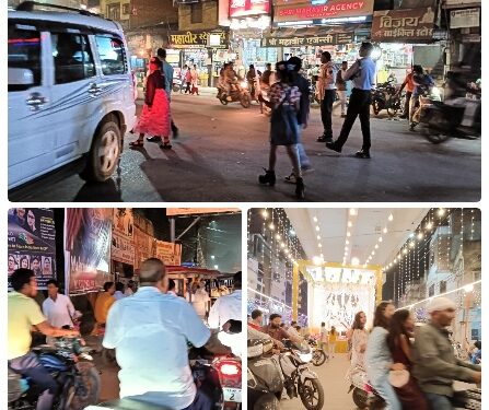 नवरात्र पर्व में श्रद्धांलुओं की शहर में उमड़ रही भीड़, बीच शहर में चार पहिया वाहन के आवागमन पर लग रहा जाम