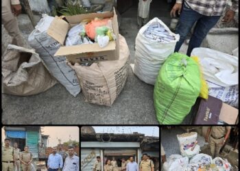 पुलिस ने मारा छापा, भारी मात्रा में अवैध पटाखे किए जब्त, मकान में हो रहा था आतिशबाजी का निर्माण