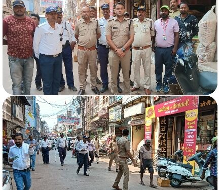 दीपावली पर्व को ध्यान में रखते लगातार शहर की सड़को में फैले अतिक्रमण और यातायात विभाग नगर निगम अतिक्रमण विभाग की सयुक्त कार्यवाही