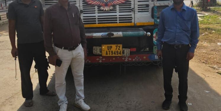 बिना अनुज्ञा पत्र के धान परिवहन  पर वसूला गया 43 हजार रुपए