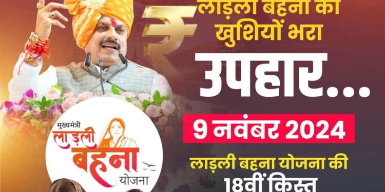 लाड़ली बहनों को शुभकामनाएं…  9 नवम्बर को इंदौर में आयोजित समारोह 1250