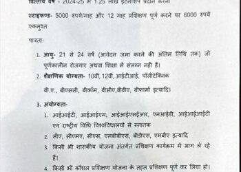 *प्रधानमंत्री इन्टर्नशिप योजना* * योजना के तहत वित्तीय वर्ष 2024-25 में 1.25 लाख युवाओं को देश की शीर्ष 500 कंपनियों में इन्टर्नशिप प्रदान करने का लक्ष्य रखा गया है.