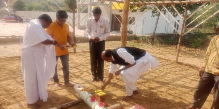 जगन्नाथ मंदिर प्राण प्रतिष्ठा यज्ञशाला का शिखर पूजन