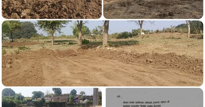 प्राथमिक स्वास्थ्य केन्द्र सिलौंडी की नवीन भवन बनाने ठेकेदार ने जेसीबी से नंदवान के पौधो का किया विनाश
