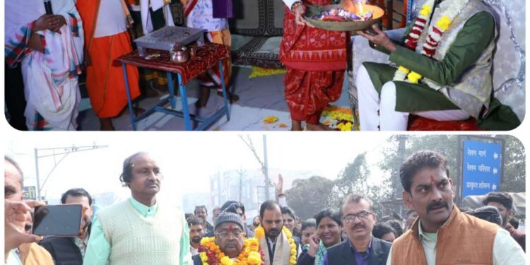 जगन्नाथ प्रभु प्राण प्रतिष्ठा समारोह प्रारंभ,पद्मश्री बलिया बाबा का आगमन पर भव्य स्वागत