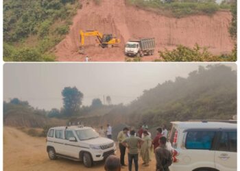 खनिज के अवैध उत्‍खनन में लिप्‍त चार हाईवा व एक जेसीबी मशीन जब्‍त