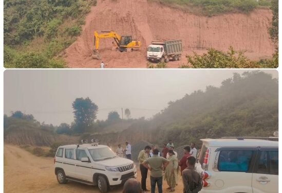 खनिज के अवैध उत्खनन में लिप्त चार हाईवा व एक जेसीबी मशीन जब्त