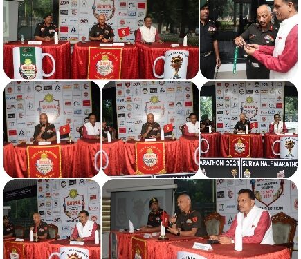 *17 नवम्बर 2024 को भारतीय सेना द्वारा मध्य भारत क्षेत्र के तत्वाधान में आयोजित*  *सूर्या हॉफ मैराथन का मुख्य उद्देश्य समाज में स्वच्छ जीवनशैली को बढ़ावा देना और आंतरिक ऊर्जा को उज्जवल कल की ओर आगे बढ़ाना है – ले. जर्नल पी.एस. शेखावत*