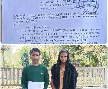 निर्माणधीन मकान में ताला लगाकर हाथ पैर काट कर जान से मारने की धमकी और कब्जा करने का प्रयास शिकायत कर्ता पुलिस अधीक्षक कार्यालय पहुँच की शिकायत