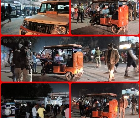 ट्रैफिक पुलिस की ई-रिक्शा चलाको पर सघन जांच कार्यवाही