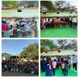 *स्कूल बैग पाकर बच्चों के खिल उठे चेहरे*  *राष्ट्रीय हिन्दू सेना द्वारा निरंतर बांटा जा रहा बैग*