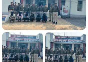 थाना हनुमना पुलिस ने बोलेरो वाहन से हत्या कर फरार 6 नफर आरोपियो को किया गिरफ्तार