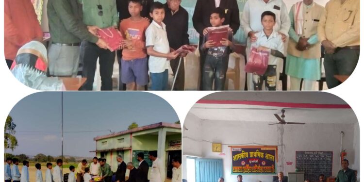 *कड़ाके की ठंड में स्कूल के बच्चों को निशुल्क स्वेटर सूज वितरण किया*