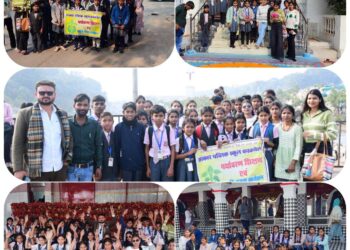 गोटेगांव के समीप। करकबेल शैक्षणिक भ्रमण में बच्चों ने देखा प्राकृतिक सौन्दर्य