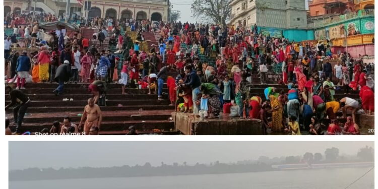 मकर संक्रांति पर कड़कड़ाती ठंड में हजारों श्रद्धालुओं ने लगाई आस्था की डुबकी,देर रात तक श्रद्धालुओं का लगा रहा तांता….