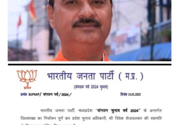 डॉ रवि पांडे बने शाजापुर जिले के नए भाजपा जिलाध्यक्ष..!