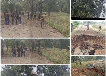 नौ जवान शहीद हो गये बीजापुर में धमाका इतना भयावह था की गाड़ी के परखच्चे उड़ गये