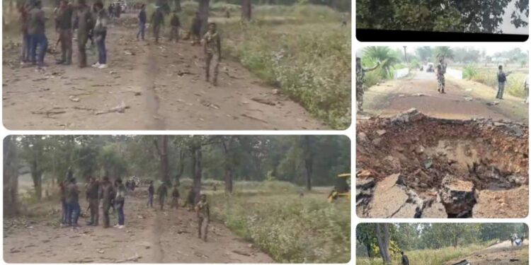 नौ जवान शहीद हो गये बीजापुर में धमाका इतना भयावह था की गाड़ी के परखच्चे उड़ गये
