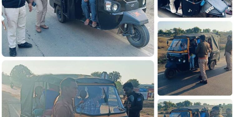 *थाना बड़वारा जिला कटनी द्वारा ओवरलोडिंग ऑटो चालकों पर की गई कार्यवाही *