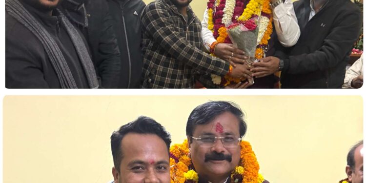 युवा मोर्चा प्रदेश कार्यसमिति सदस्य दिलराज अमर सिंह ने किया जिला अध्यक्ष भाजपा दीपक सोनी टंडन का स्वागत