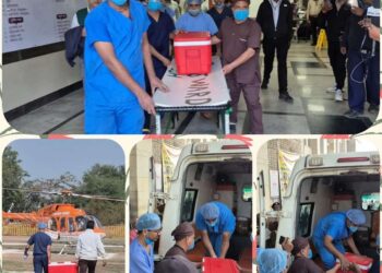 आर्गन ट्रांसप्लांट के लिये पहली बार जबलपुर में एक साथ बने दो ग्रीन कॉरिडोर ब्रेन डेड मरीज का हार्ट और लीवर दो लोगों को देगा नया जीवन