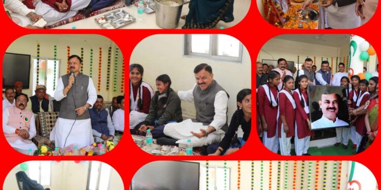 प्रभारी मंत्री श्री सिंह ने स्लीमनाबाद कस्तूरबा गांधी छात्रावास के छात्रों के साथ किया मध्यान्ह भोजन  छात्राओं को मन लगाकर पढ़ाई करने की दी सीख