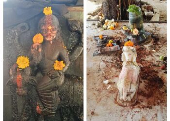 गढ़ाकोटा के केसरवानी कालोनी मे धार्मिक मंदिर मे हुई तोड़ फोड़