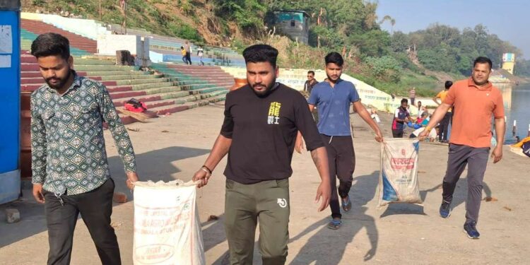 जय हो समिति का नर्मदा घाट स्वच्छता अभियान 244वें सप्ताह में प्रवेश